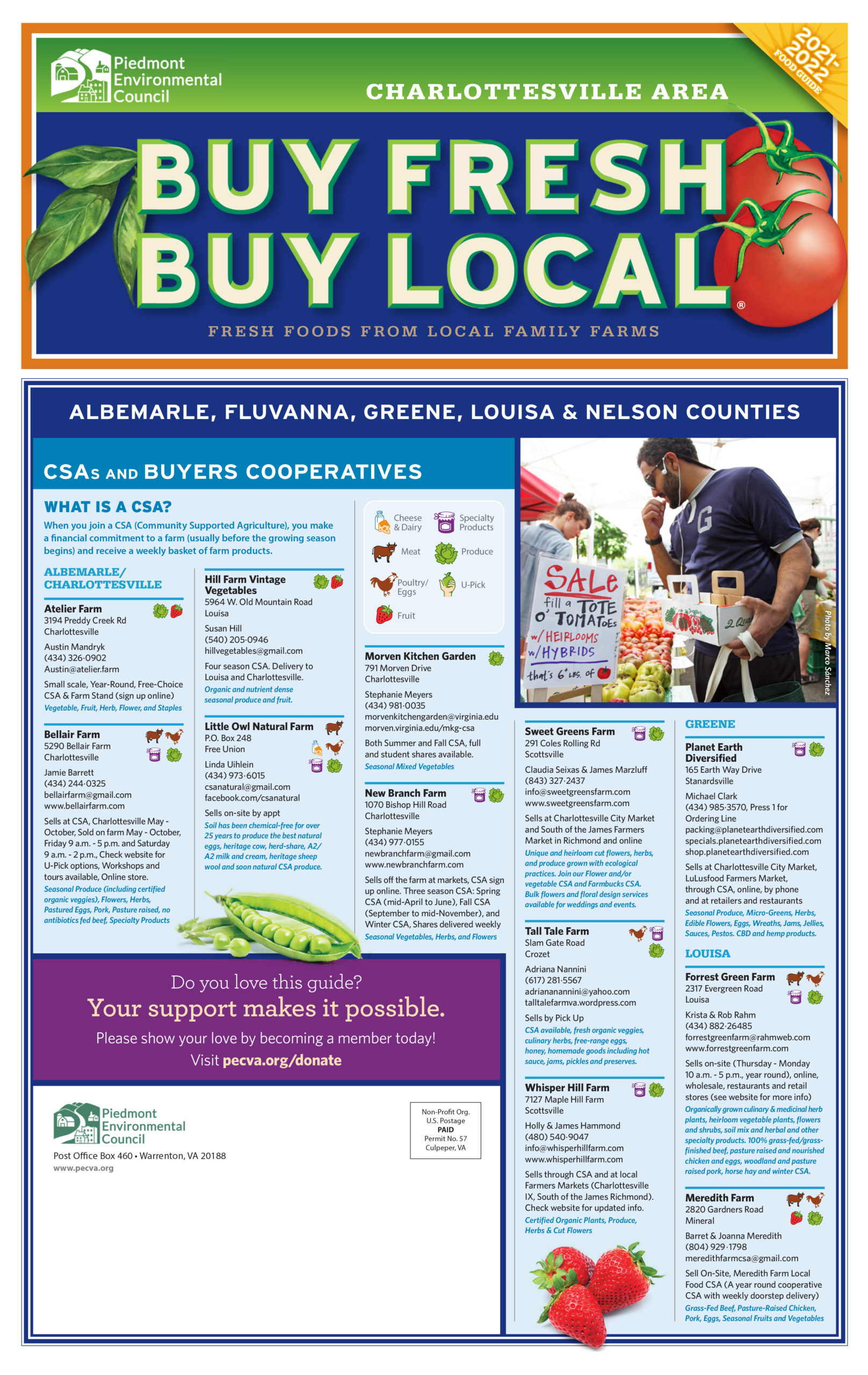 Cover image of the Charlottesville Area Buy Fresh Buy Local guide