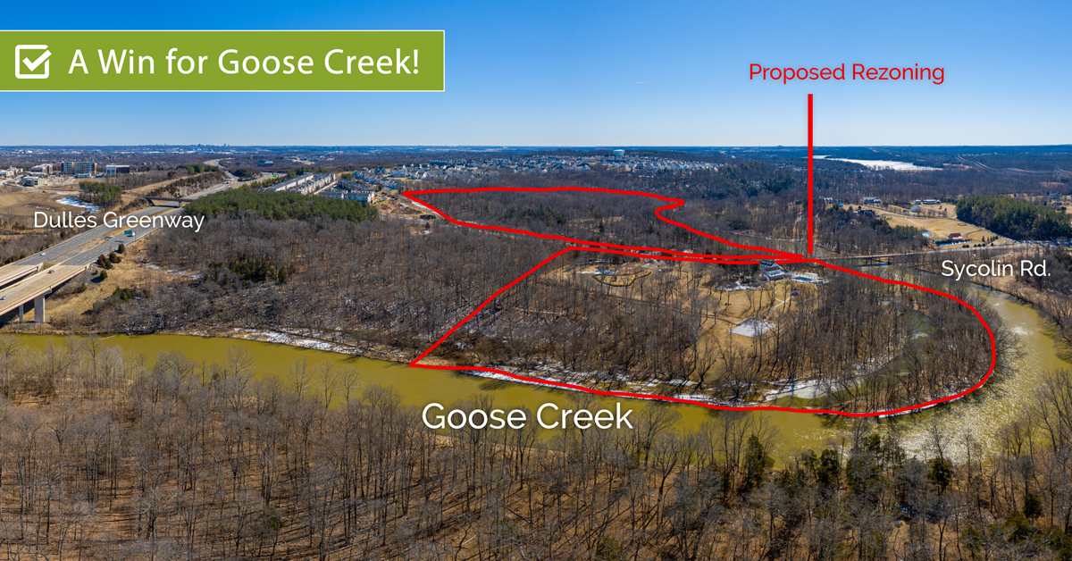 aerial of proposed goose creek overlook rezoning