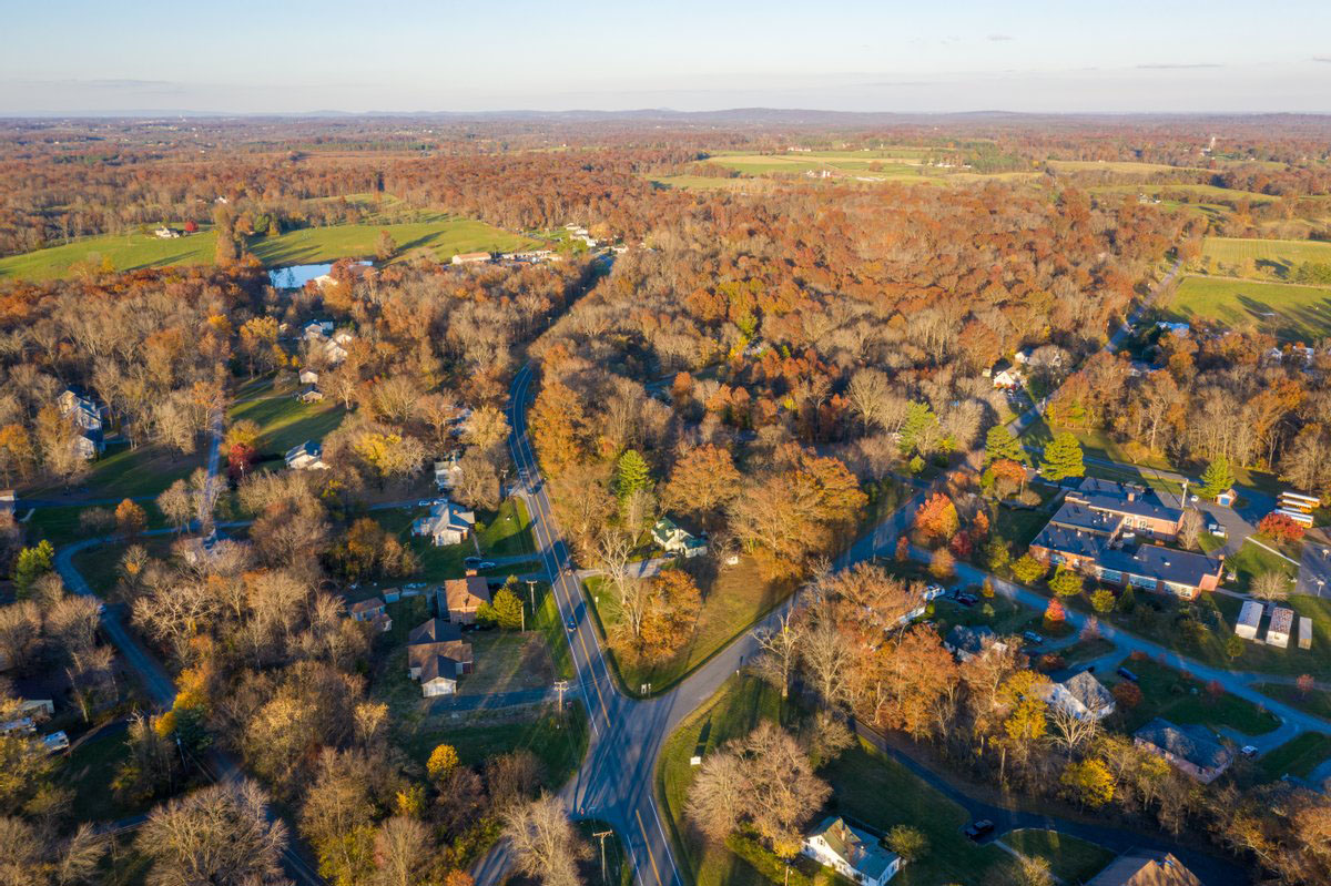 drone image of St. Louis